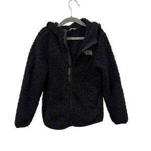 The North Face Girls Suave Oso Full Zip Hooded Fleece Jacket Black XS 6